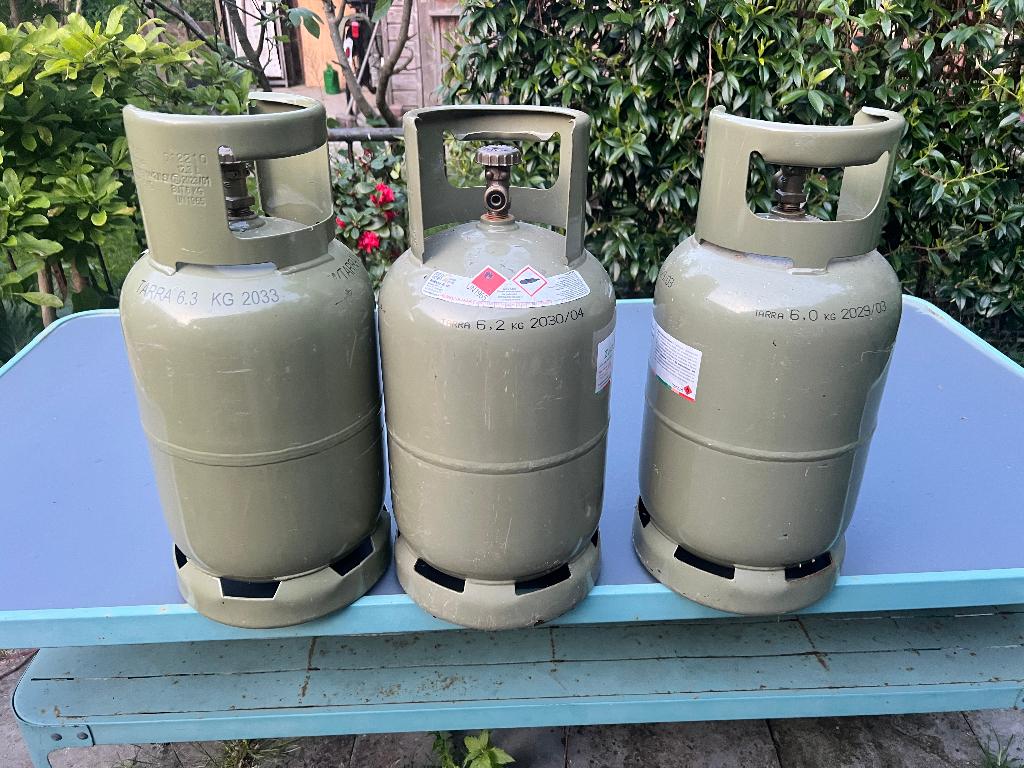 Gasfles groen 5kg (deels gevuld), Caravans en Kamperen, Ophalen, Zo goed als nieuw