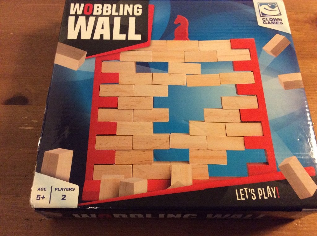 Wobbling Wall, gezelschapsspel van hout. Clown Games, Ophalen of Verzenden, Gebruikt, Clown Games