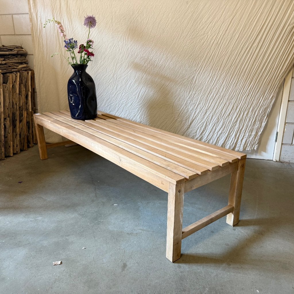 tuinbank zonder rugleuning - 190 cm breed - Gratis bezorgd, TTM Wonen, Meubels – (Perzische) Tapijten en Woonaccessoires, Taag 63, 2491 CS, Den Haag (Forepark)
