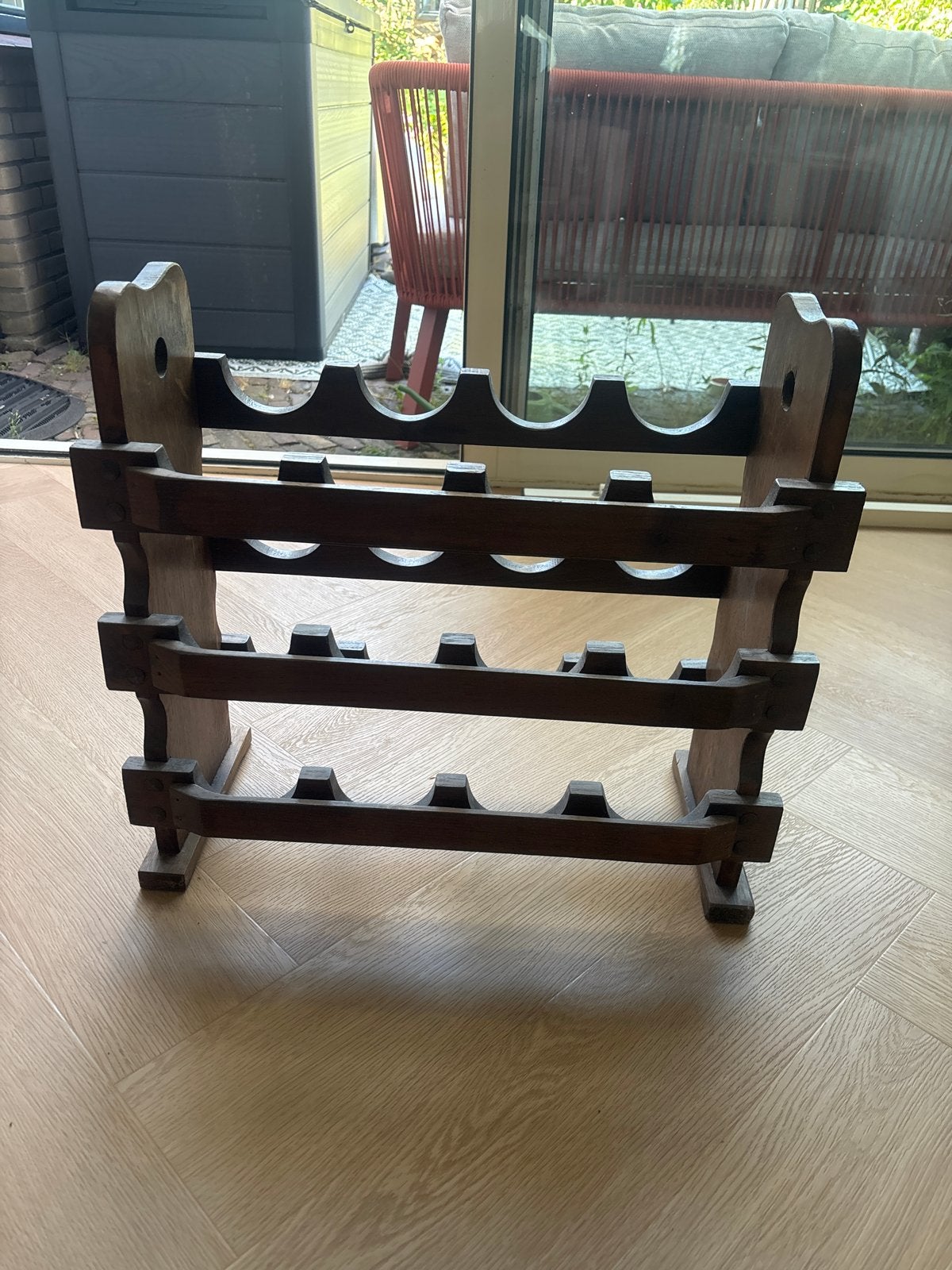 Houten wijnrek voor 12 flessen, Ophalen, Gebruikt, 5 tot 15 flessen, 5 – 50