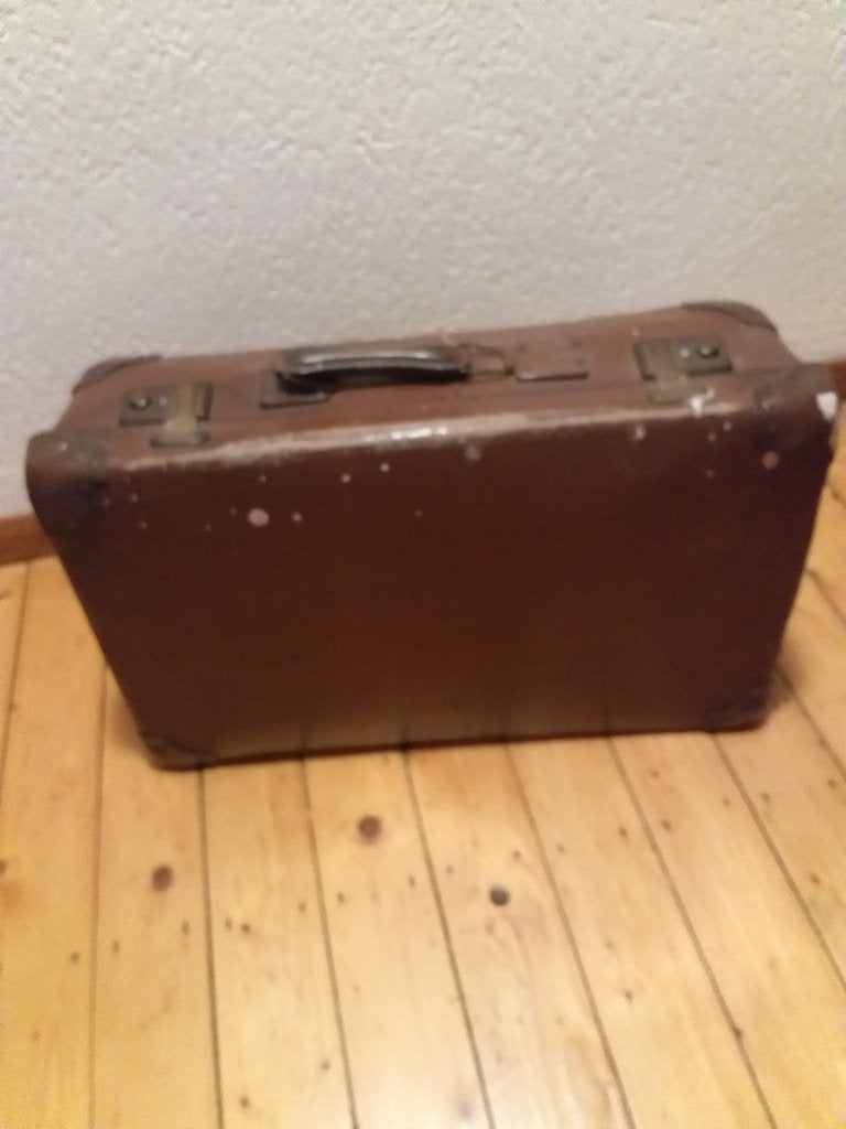 Vintage bruine koffer - Decoratie of opslag, Ophalen, Gebruikt