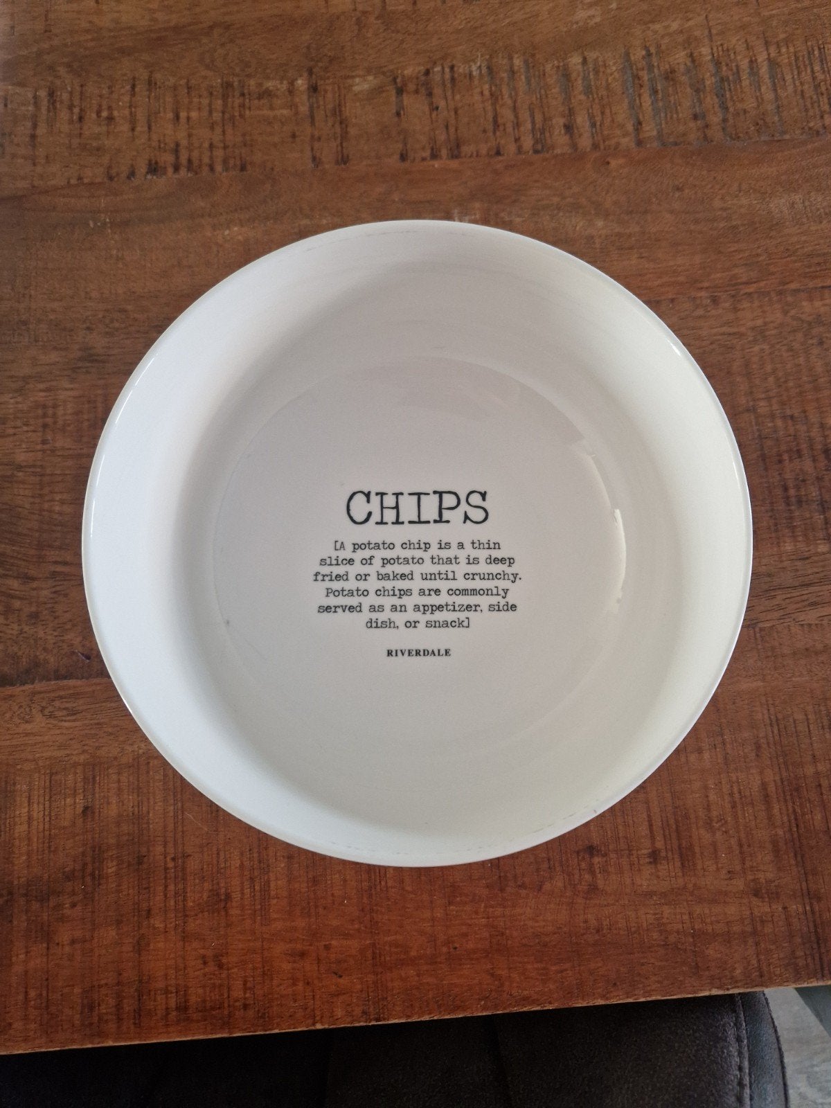 Chips schaal Riverdale, Huis en Inrichting, Ophalen, Zo goed als nieuw, Overige stijlen, Schaal of Schalen