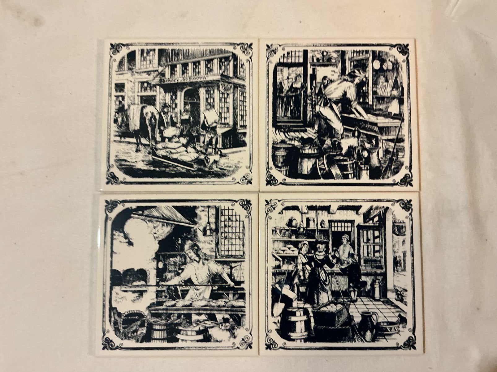 4 bakkerij tegels, Antiek en Kunst, Ophalen of Verzenden