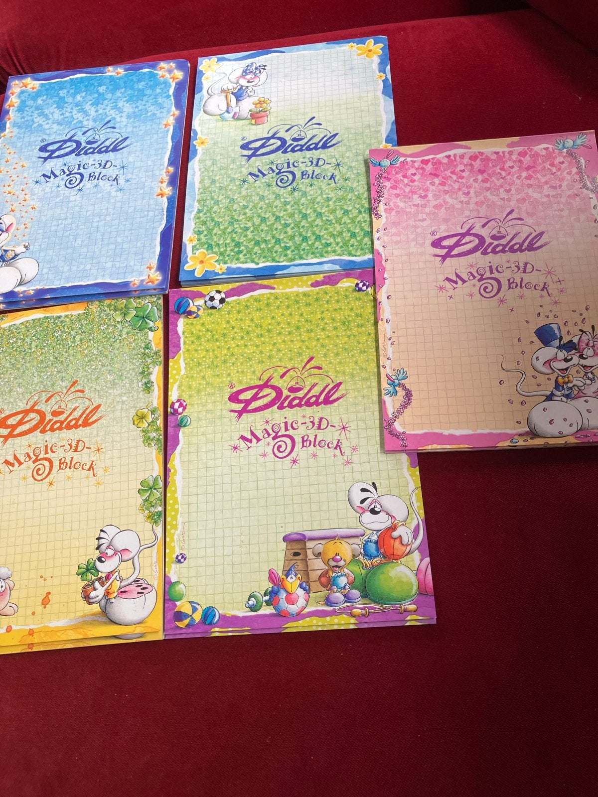 Diddl 5 boekjes met velletjes. Niet compleet, Verzamelen, Verzenden, Verschillende figuren, Gebruikt, Papier, Kaart of Schrift