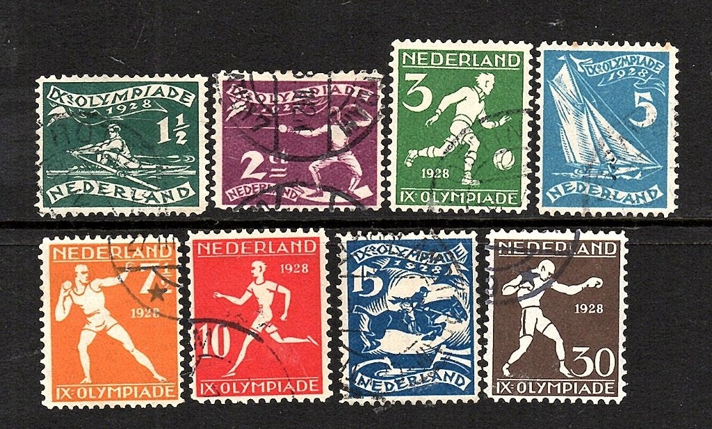 827 nvph 212-219 olympiadezegels1928 gebruikt zie scan., Ophalen of Verzenden, T/m 1940, Gestempeld