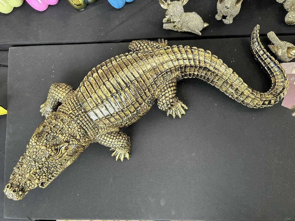 Krokodil  antiek goud uit de collectie van shabella-deco, Overige stijlen, Shabella, Nieuw, Ophalen of Verzenden