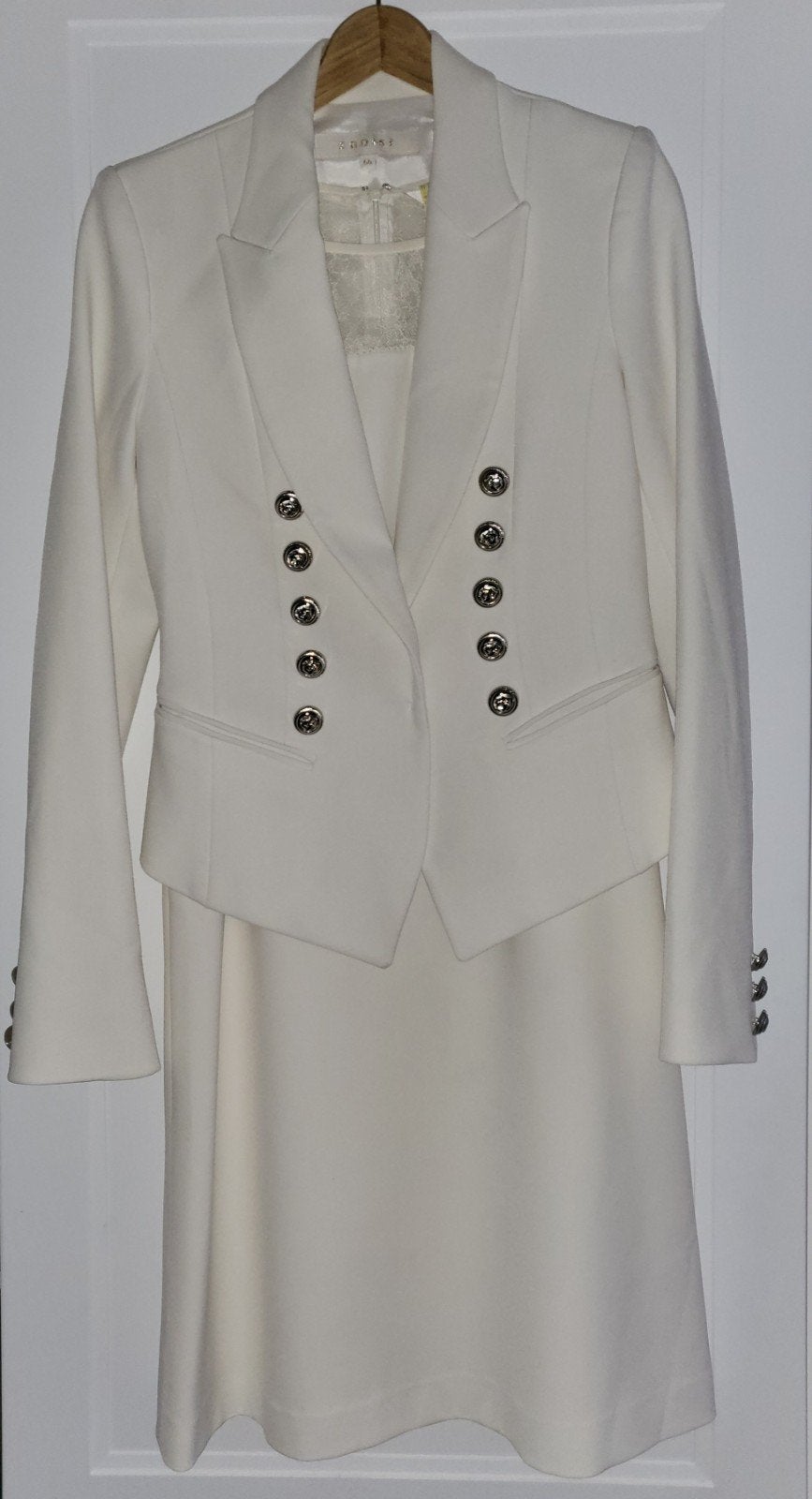 Set- jurk met jasje, maat S, Kleding | Dames, Gelegenheidskleding, Maat 38/40 (M), Overige typen, Wit, Ophalen of Verzenden