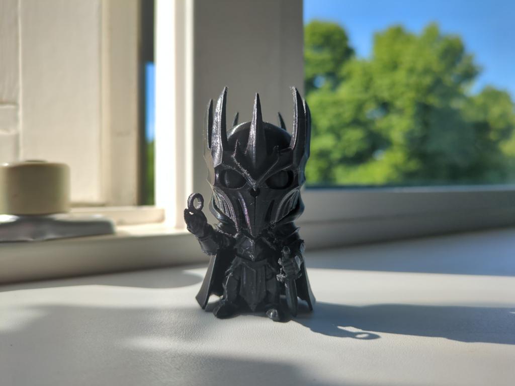 Sauron Chibi 3D Geprint - 7cm Zwart PLA Bio-afbreekbaar, Verzamelen, Ophalen of Verzenden