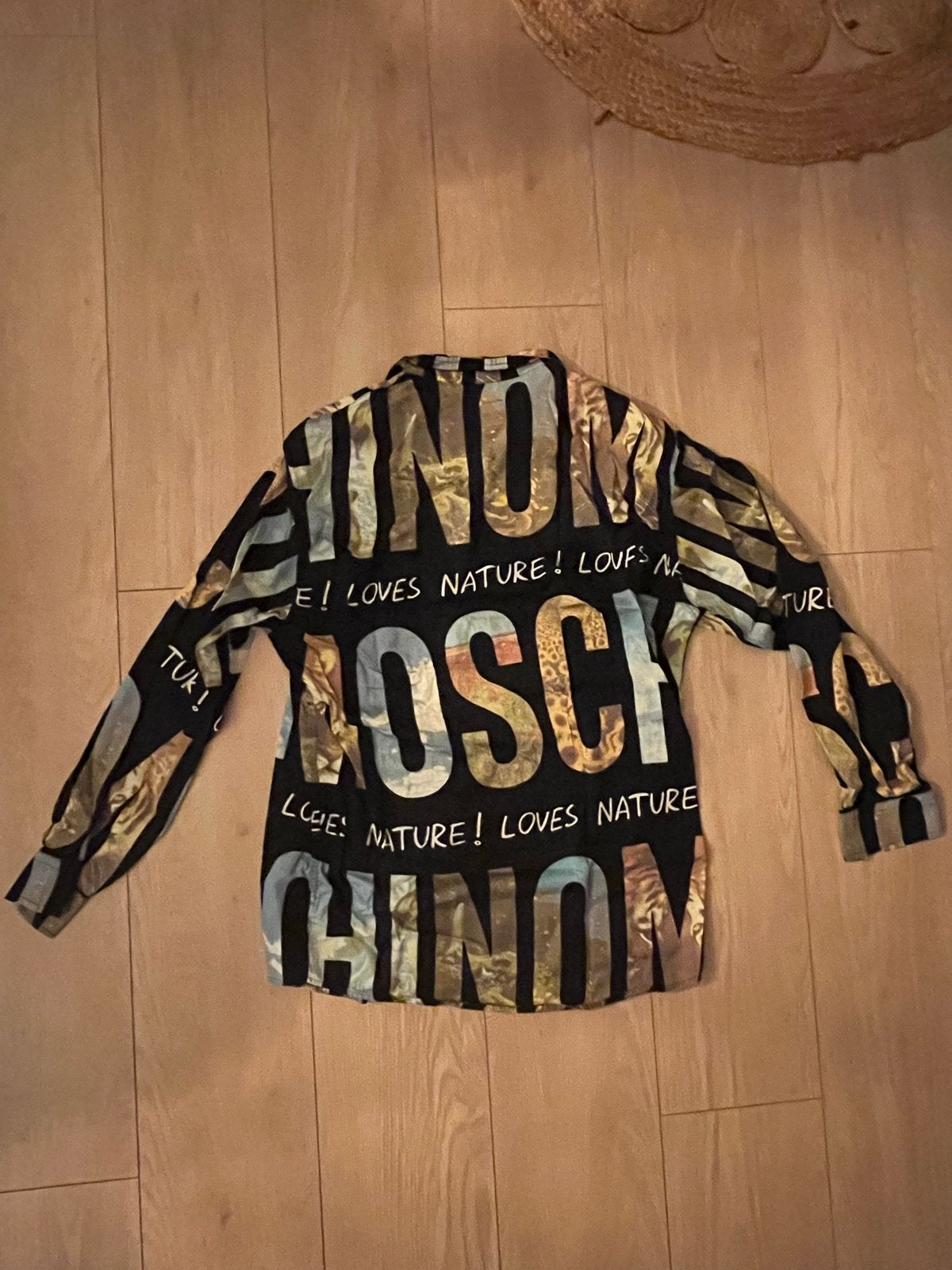 Moschino Jeans overhemd met print - Maat M, Kleding | Heren, Ophalen of Verzenden, Gedragen, Zwart, Halswijdte 39/40 (M)