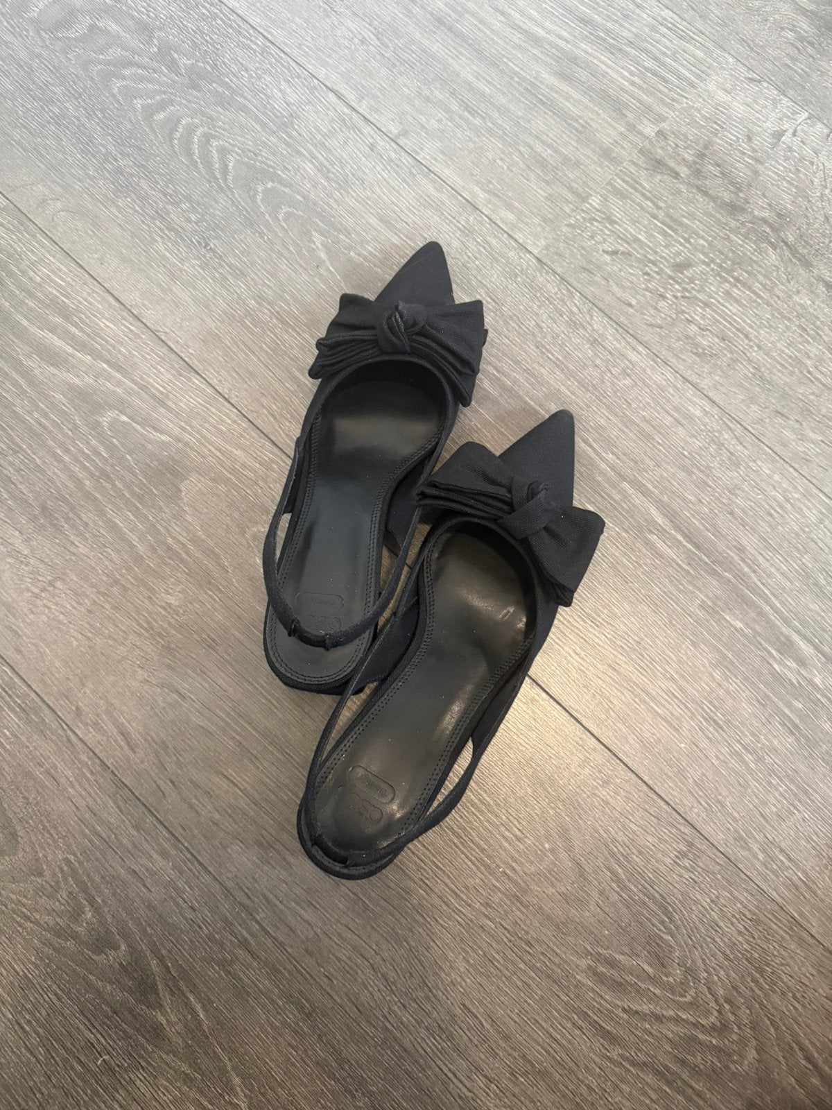 Zwarte sling backs met strik maat 38, Ophalen of Verzenden, Zo goed als nieuw, Zwart