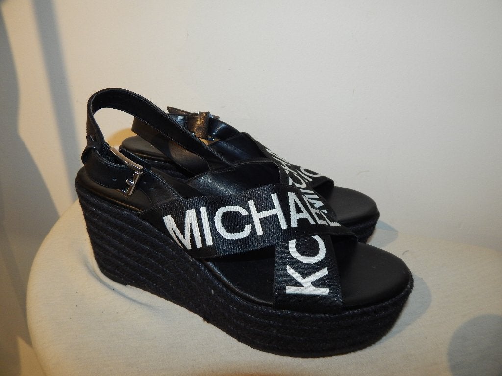 Michael Kors sandalen merk banden sleehak nieuw mt 9/40, Michael Kors, Verzenden, Zwart, Nieuw
