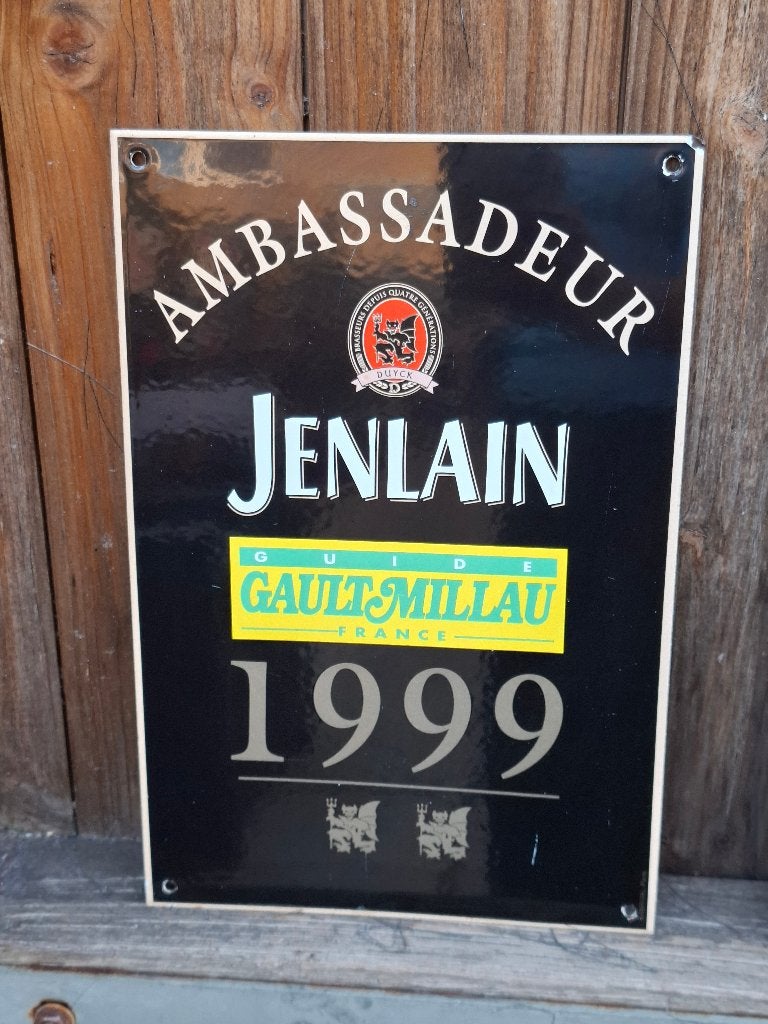 Emaillebord Jenlain bière Ambassadeur - Gault Millau 1999, Ophalen of Verzenden, Nieuw, Reclamebord, Plaat of Schild, Overige merken