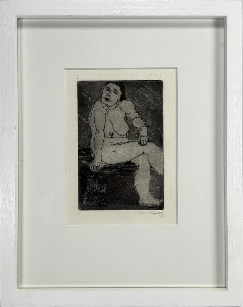 1456. Ets, Ann Geerinck - vrouwelijk naakt, 1987, Antiek en Kunst, Ophalen of Verzenden