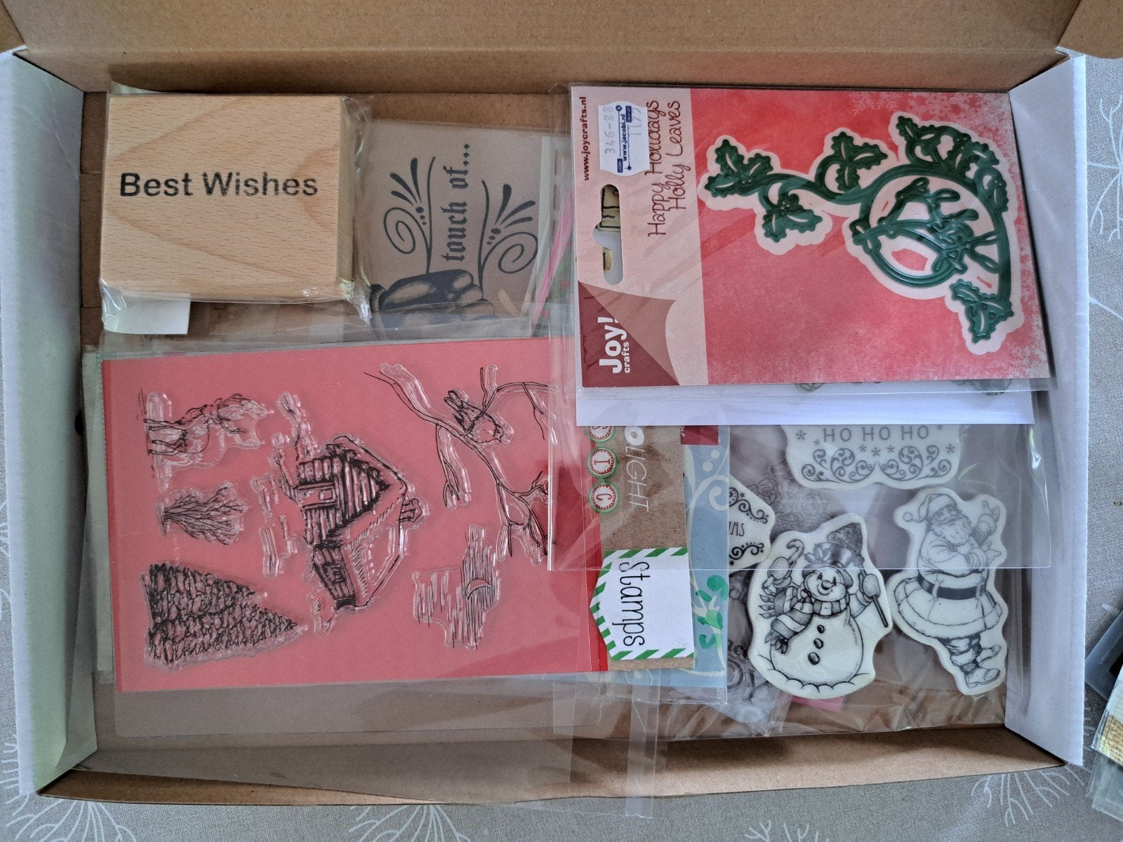 BRIEVENBUSDOOSJE STEMPELS STENCILS SNIJMAL KERST WINTER, Hobby en Vrije tijd, Kaarten | Zelf maken, Ophalen of Verzenden, Nieuw