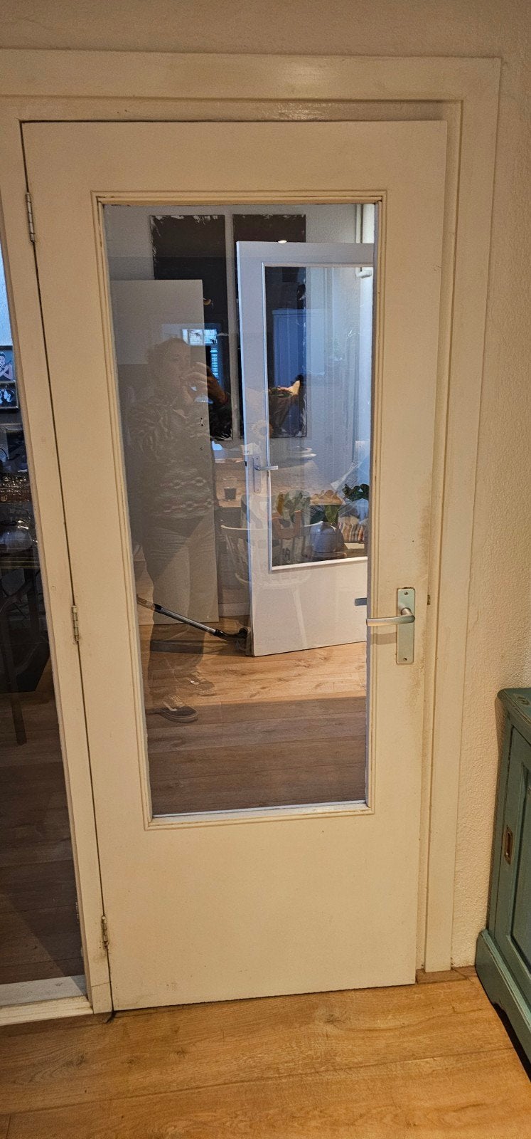 4 binnendeuren stomp met glas gratis, Ophalen, Gebruikt, Binnendeur, Glas