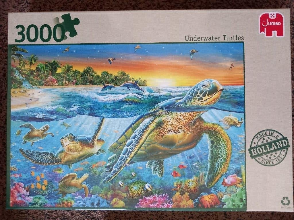 Jumbo puzzel Underwater Turtles schildpadden 3000 stukjes, Ophalen of Verzenden, Meer dan 1500 stukjes, Nieuw, Legpuzzel