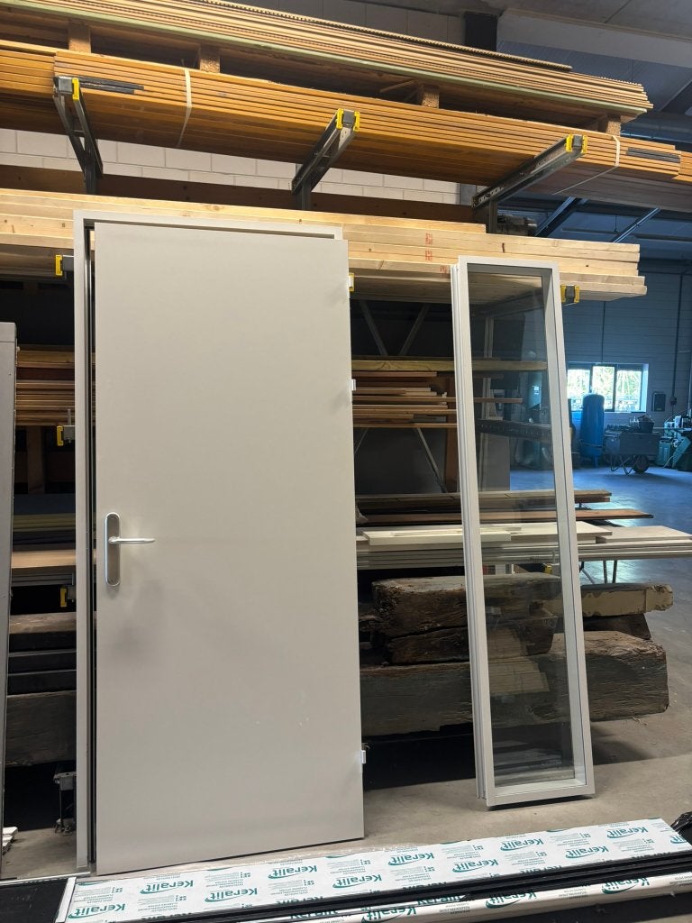 binnen deur kozijn met los zijlicht, Deurkozijn, Aluminium, Zo goed als nieuw, 150 tot 225 cm