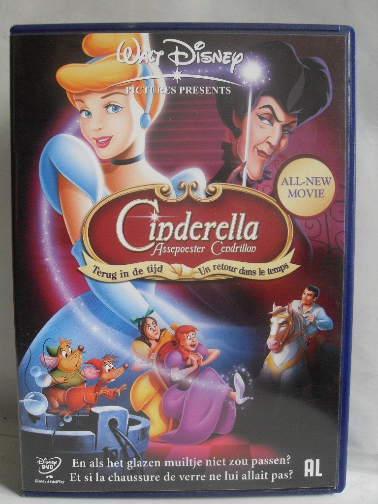 Assepoester 3 - terug in de tijd (originele dvd) Disney, Europees, Tekenfilm, Alle leeftijden, Ophalen of Verzenden
