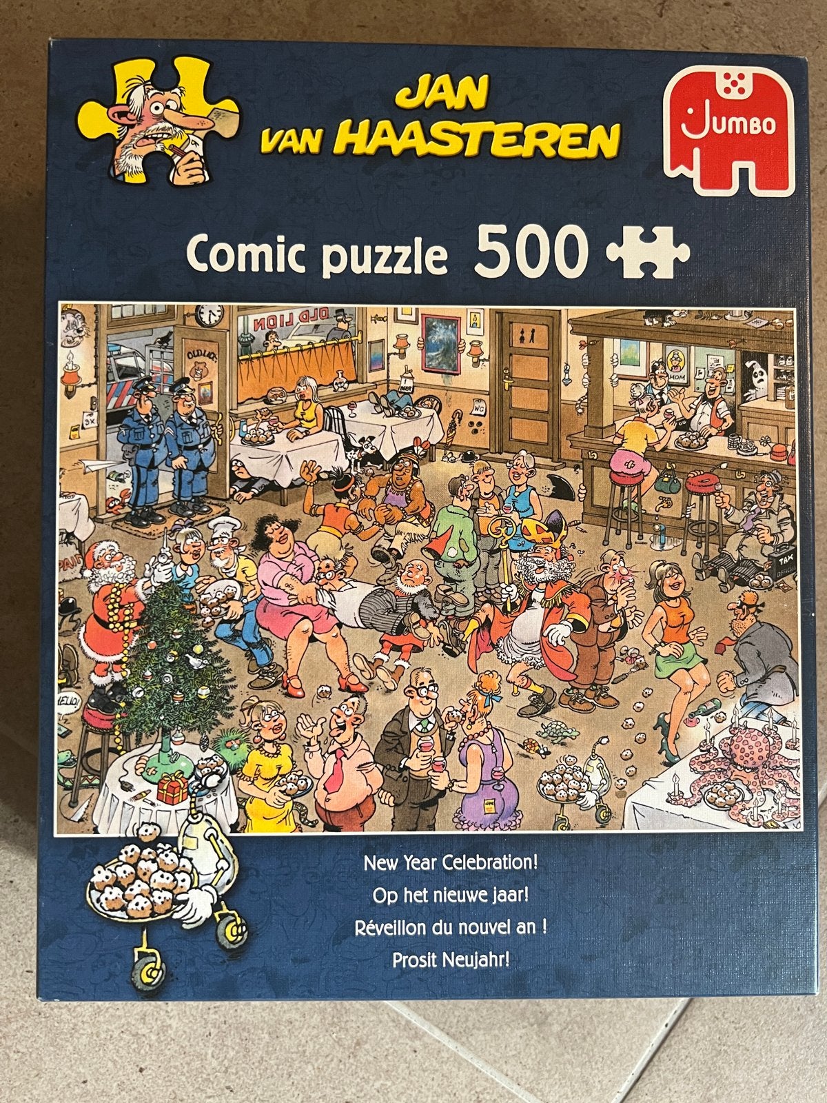 Jan van Haasteren Comic puzzle 500 stukjes - Nieuwjaar, Verzenden, 500 t/m 1500 stukjes, Zo goed als nieuw, Legpuzzel