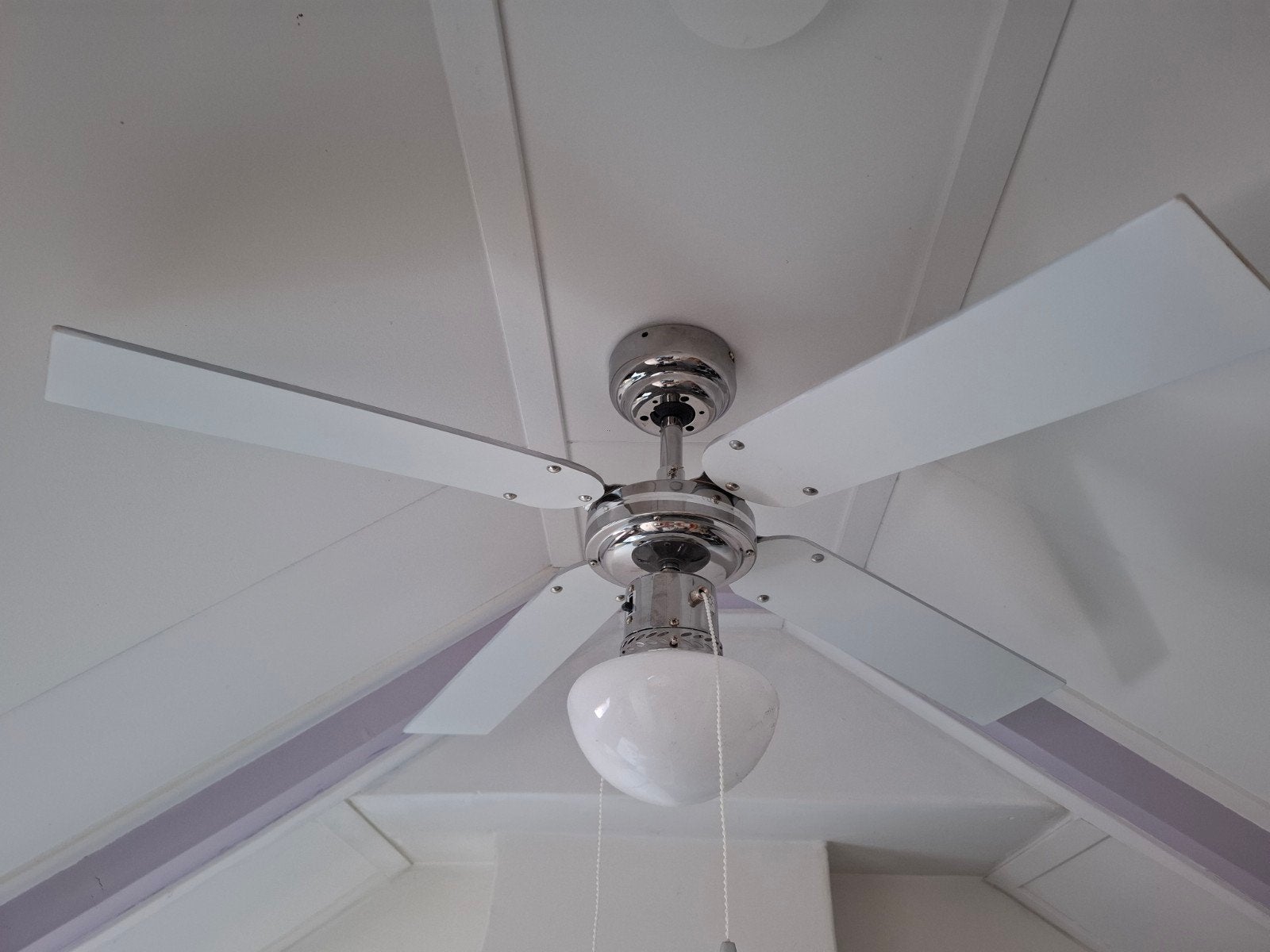 Globo Plafondventilator met Verlichting - Wit/Chroom, Wit, Overige merken, Gebruikt, E27 (groot)