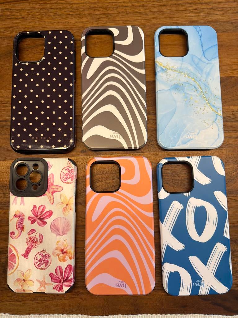 iPhone 13 Pro Max Hoesjes: Burga, XOXO, SHEIN Bloem & Schelp, Ophalen of Verzenden, Gebruikt, IPhone 13 Pro Max, Hoesje of Tasje