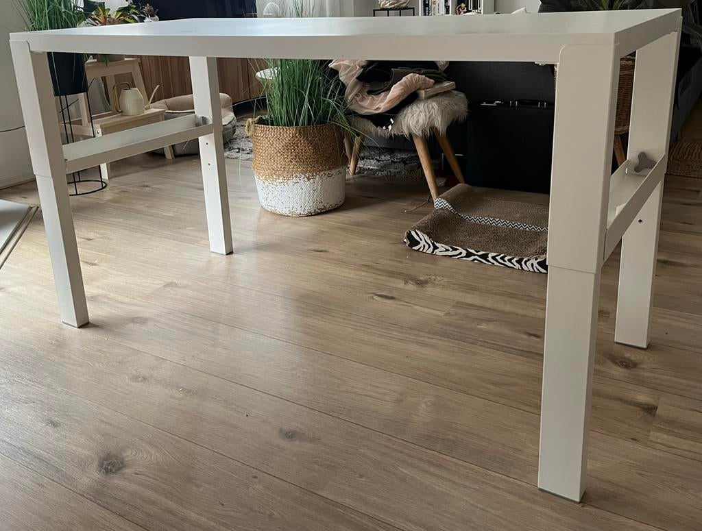 IKEA Pahl bureau 128x58cm - Wit, in hoogte verstelbaar, Ophalen, Gebruikt, In hoogte verstelbaar, IKEA