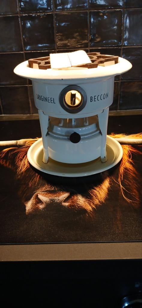 Origineel Beccon Petroleumstel - Crème, Compleet met Lont, Antiek en Kunst, Antiek | Emaille, Ophalen of Verzenden