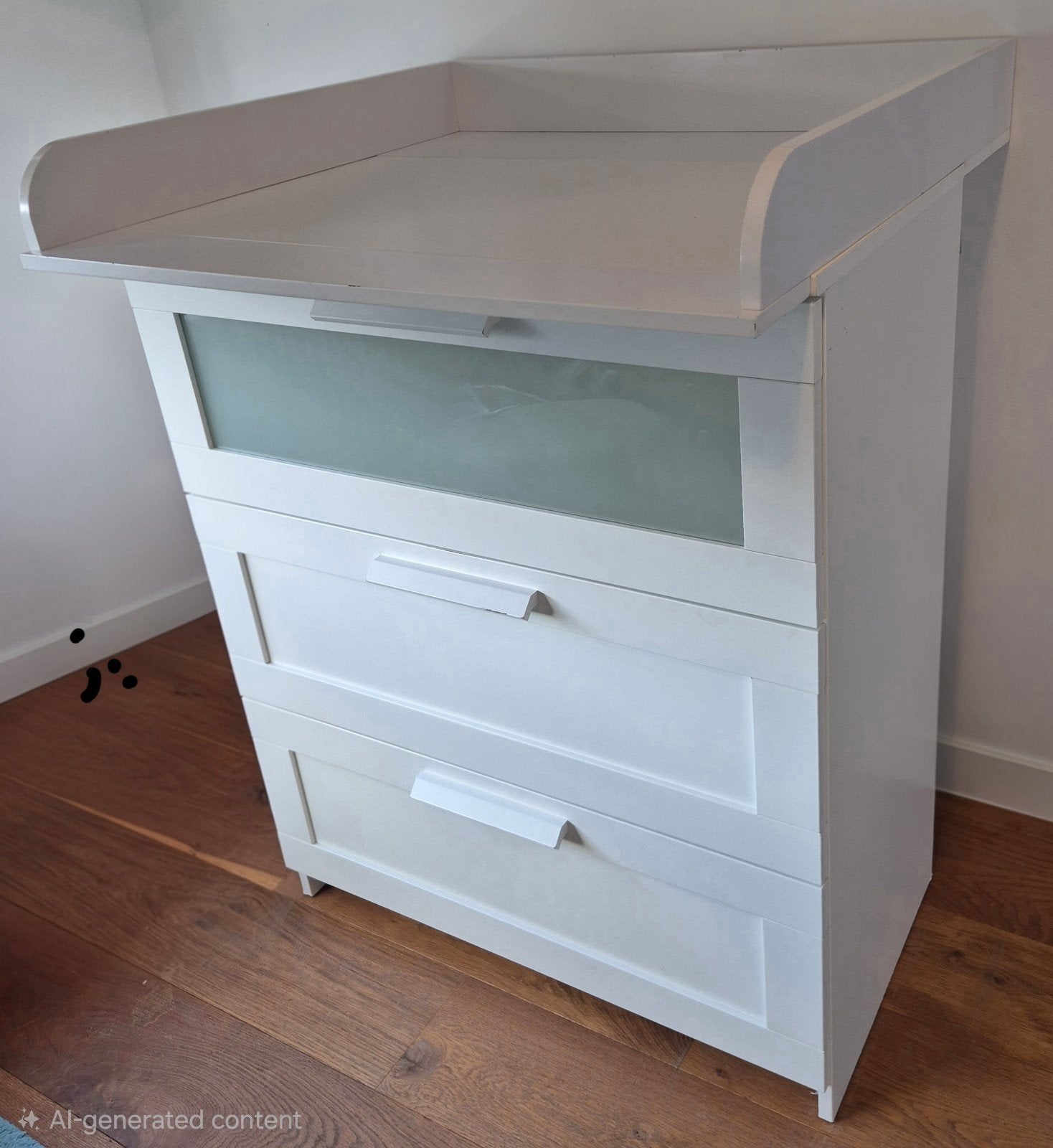 Commode met Baby Changer Opzetstuk Ikea Brimnes adapted wit, Ophalen, Gebruikt, 70 cm of meer, 105 cm of meer