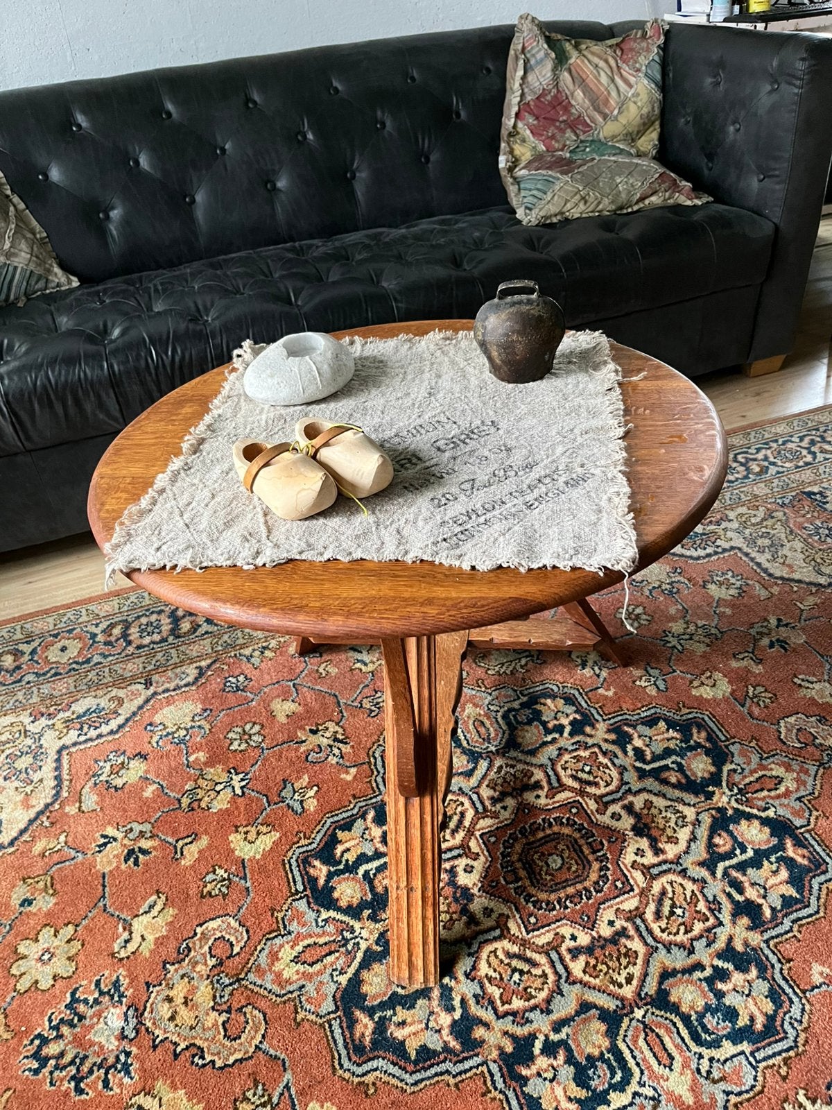 Drentse / Staphorster klaptafel, Huis en Inrichting, Tafels | Salontafels, Ophalen, Gebruikt, 50 tot 100 cm, Eikenhout