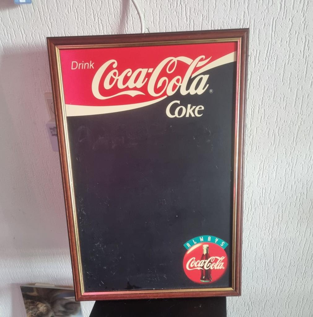 Oude originele Coca-Cola reclame krijtbord vintage, Verzamelen, Ophalen of Verzenden, Gebruikt, Reclamebord