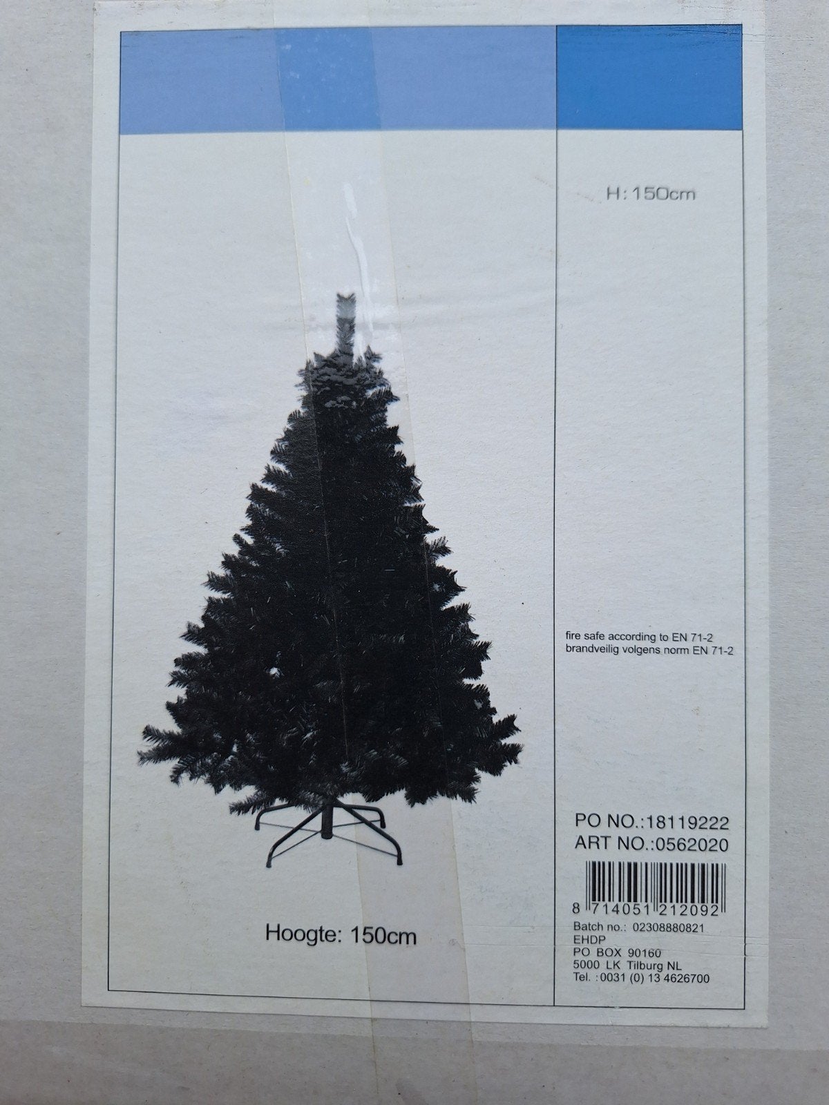 kunstkerstboom zwart 1,50 m, Ophalen, Gebruikt