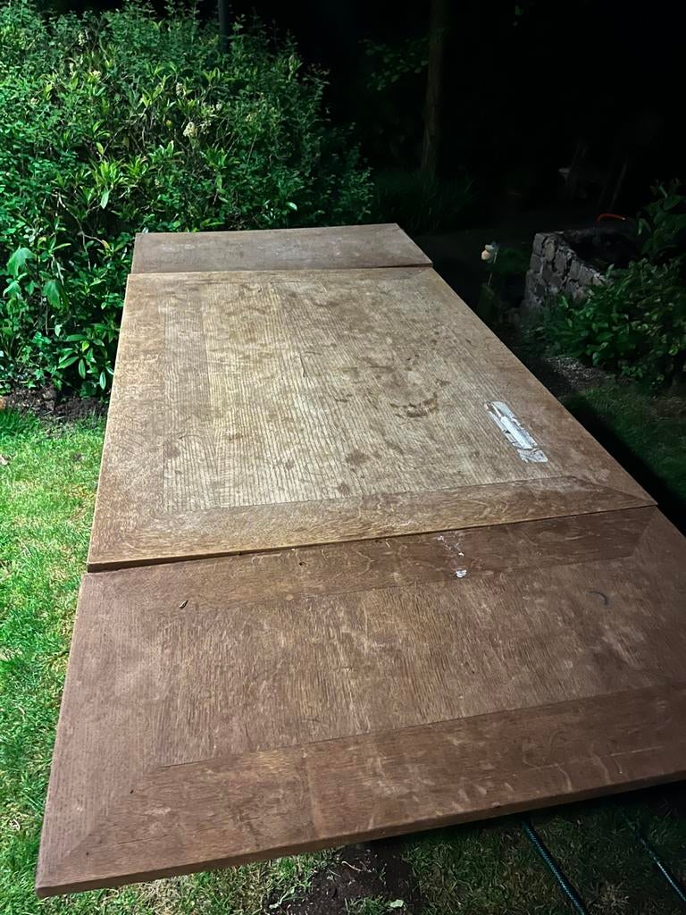 Solide Eettafel uit Oirschot Uitschuifbaar., Huis en Inrichting, Tafels | Eettafels, Gebruikt, 200 cm of meer, Rechthoekig, 50 tot 100 cm