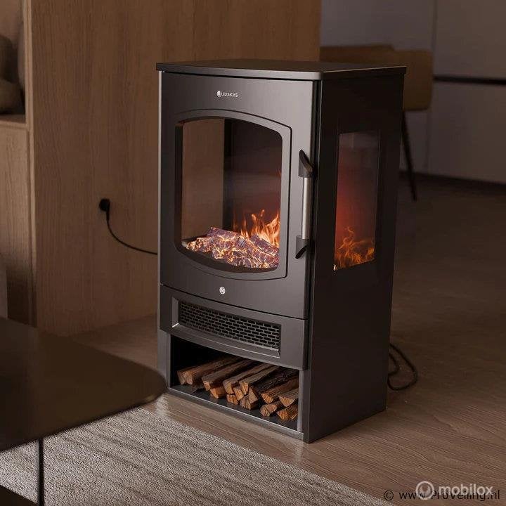 Online Veiling: Elektrische haard 1800 W incl. vlameffect, Nieuw