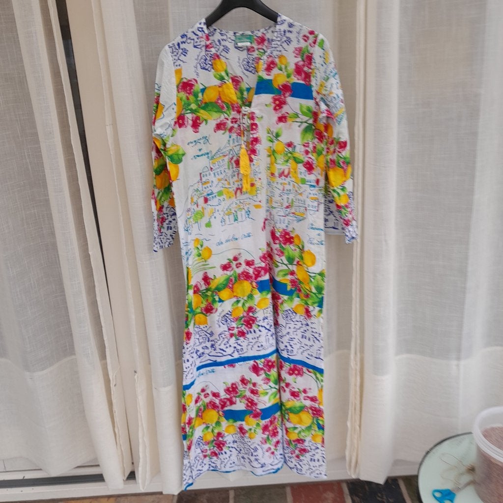 antica sartoria boho kaftan jurk strandjurk meerkleurig, Maat 38/40 (M), Antica sartoria, Overige kleuren, Ophalen of Verzenden