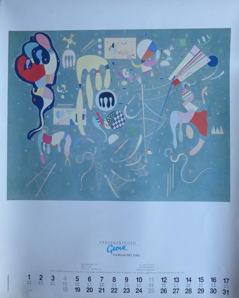 Wassily Kandinsky - Various Actions. Poster, Gebruikt, Rechthoekig Liggend, Ophalen of Verzenden, A1 t/m A3