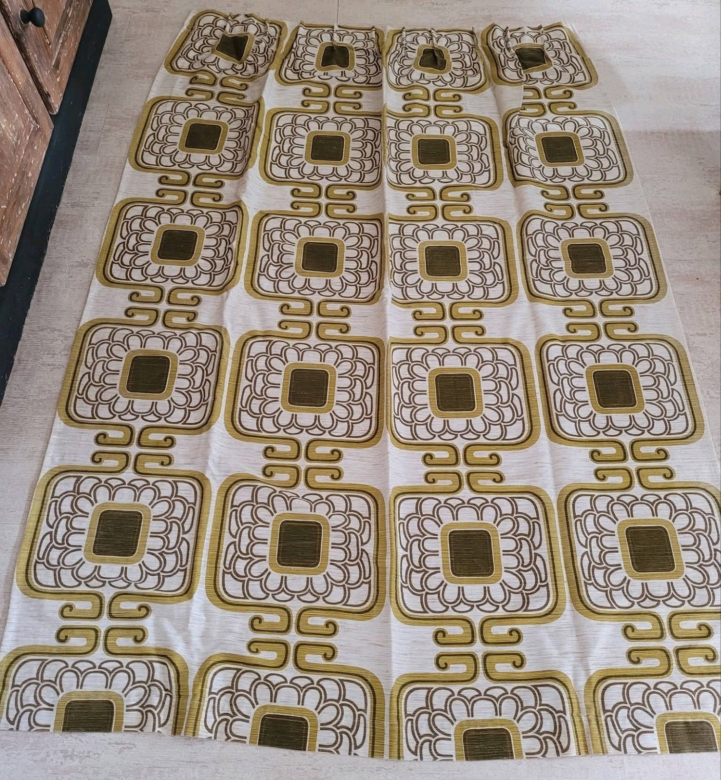 Set van 5 retro gordijnen - jaren 70 -, Verzenden, Huis en Inrichting