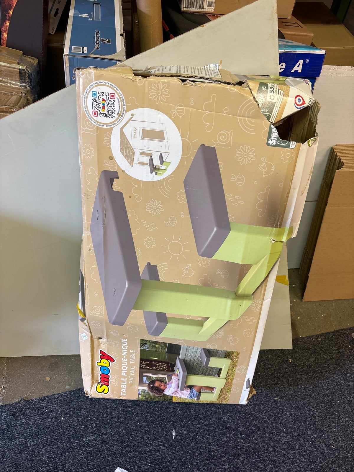 Smoby Picknicktafel Nieuw in Doos (Doos Beschadigd), Ophalen, ., Overige typen, Nieuw