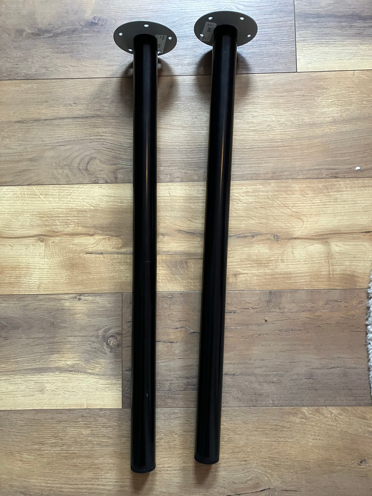 2x IKEA ADILS Tafelpoot Zwart - In Hoogte Verstelbaar, Ophalen, Tafelpoot, Minder dan 50 cm, Gebruikt
