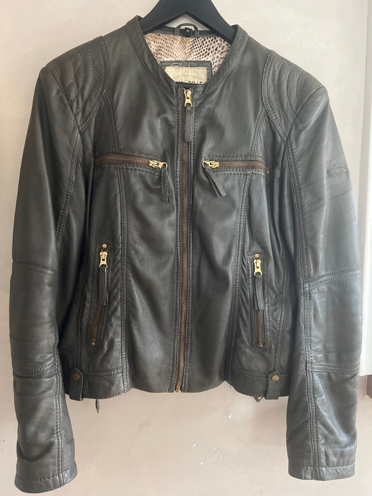 Rino&Pelle leren jas maat 42, Kleding | Dames, Ophalen, Gedragen, Maat 42/44 (L), Groen
