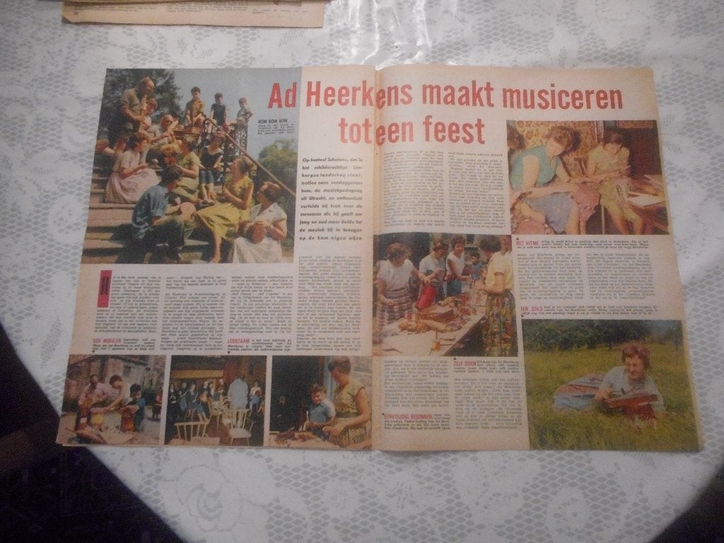 Utrecht. Ad Heerkens. Musiceren. 1962., Ophalen of Verzenden, 1960 tot 1980, Nederland, Knipsel(s)