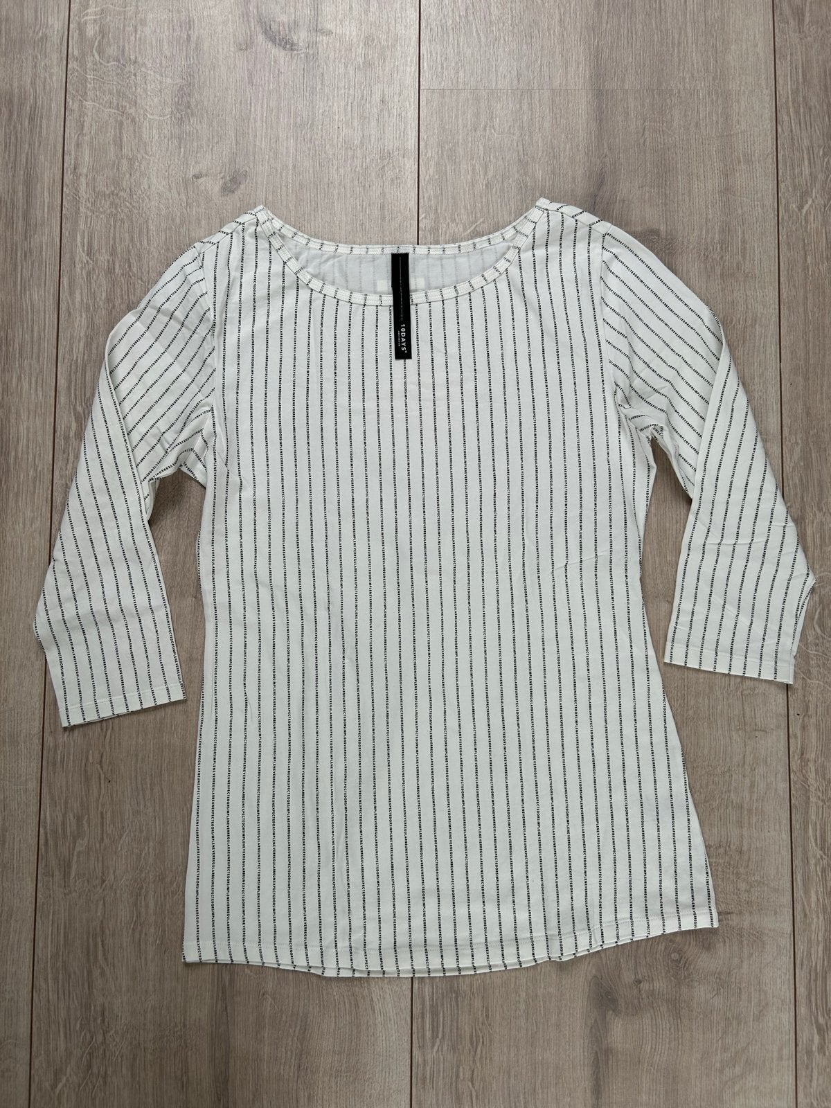 10DAYS gestreept shirt met 3/4 mouwen, Maat 38/40 (M), Wit, Ophalen of Verzenden, Zo goed als nieuw