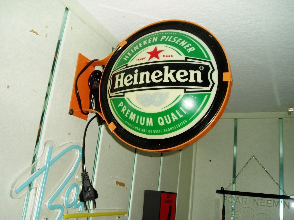 Heineken Lampje 25 cm, Verzenden, Gebruikt, Lichtbak of (neon) lamp