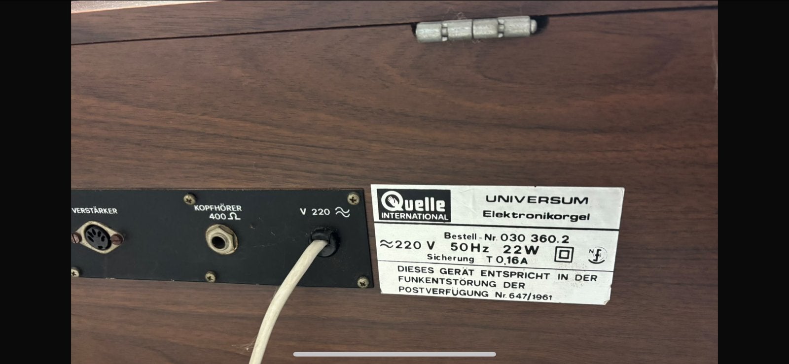 Universum Duo Elektronisch Orgel - Vintage Model, Muziek en Instrumenten, Ophalen, Gebruikt, 2 klavieren, Orgel