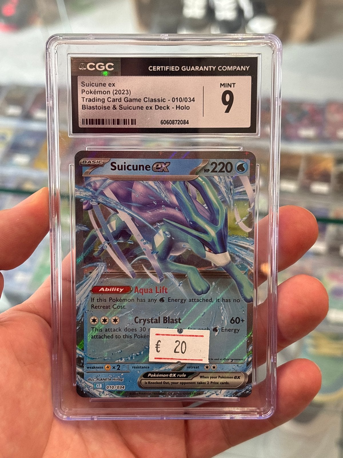 CGC 9 Suicune ex Pokémon Kaart (2023) - Holo, Ophalen of Verzenden, Zo goed als nieuw, Losse kaart, Foil