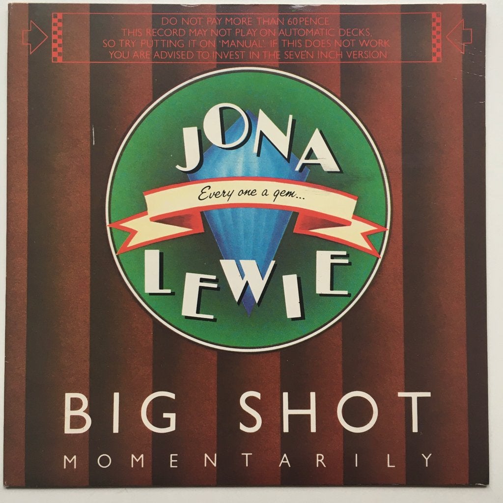 SP9 Jona Lewie Big shot/Momentarily UK79 €2 new wave, Ophalen of Verzenden, Zo goed als nieuw, Beschermende buitenhoes, Overige typen