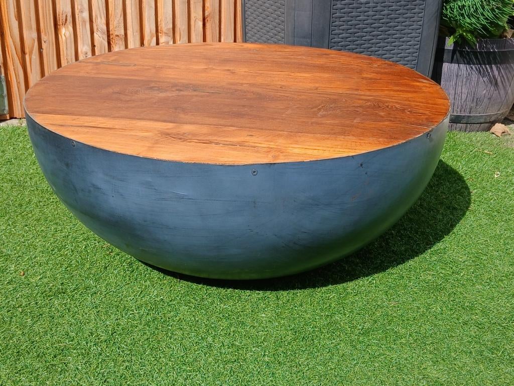 Salontafel industriël, 50 tot 100 cm, Rond, Minder dan 50 cm, 50 tot 100 cm
