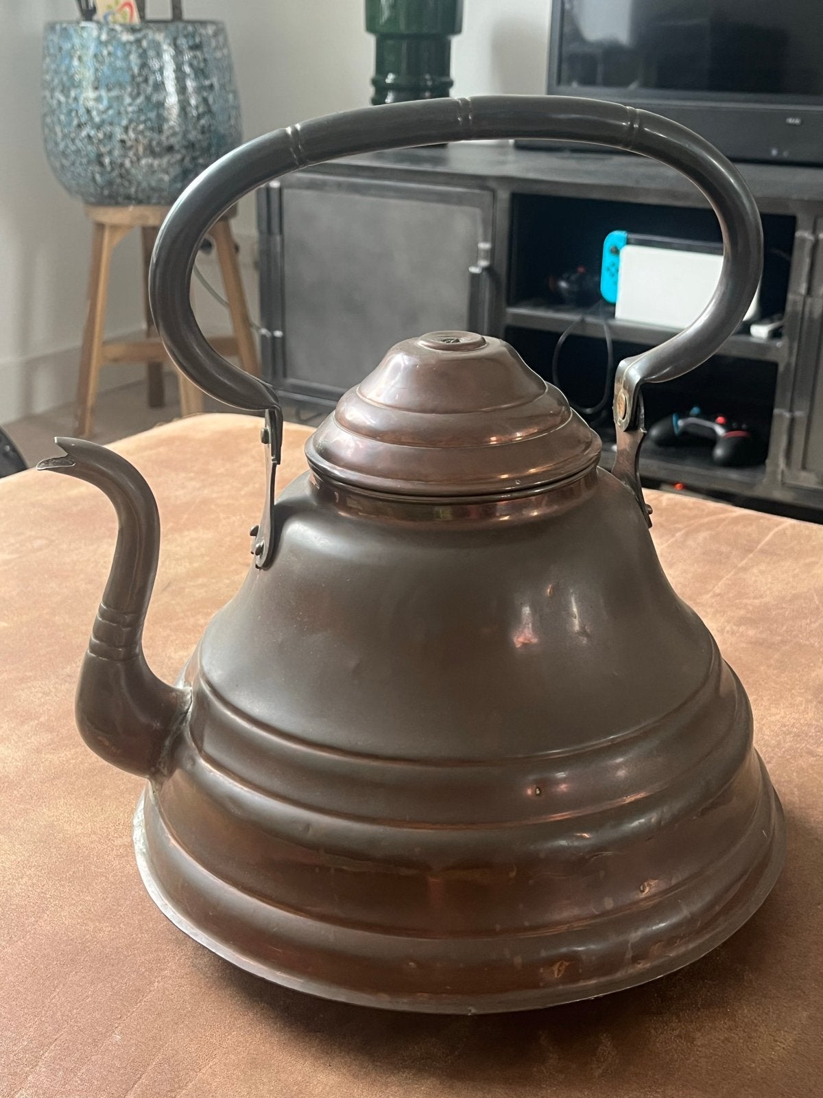 Antieke Koperen Theeketel - Vintage Waterketel, Antiek en Kunst, Antiek | Koper en Brons, Ophalen of Verzenden, Koper