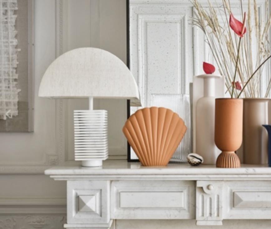 Hk living Keramische schelp vaas bruin, Huis en Inrichting, Woonaccessoires | Overige, Ophalen of Verzenden, Nieuw, Bruin, Steen/keramiek