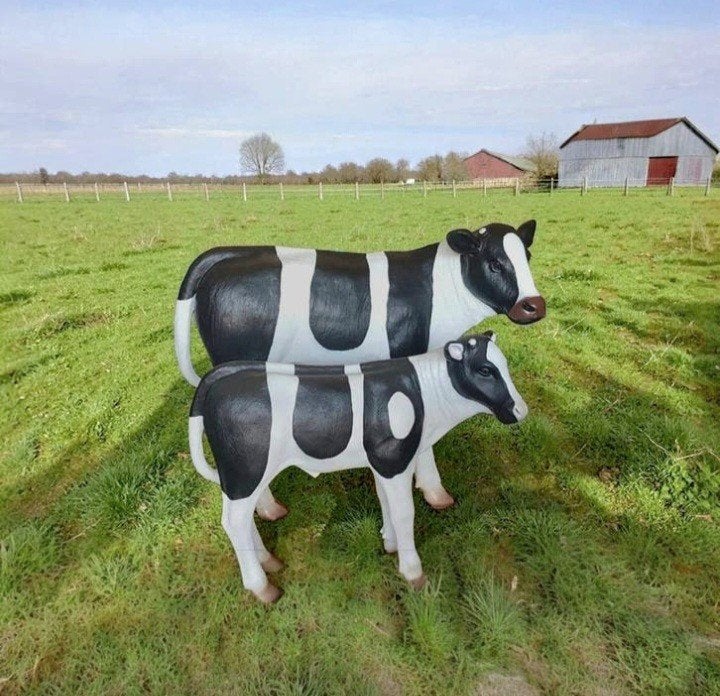 Beeld kalf polyester geiten beeld schapen beeld lammetje, Tuin en Terras, Tuinbeelden, Ophalen, Nieuw, Kunststof, Dierenbeeld