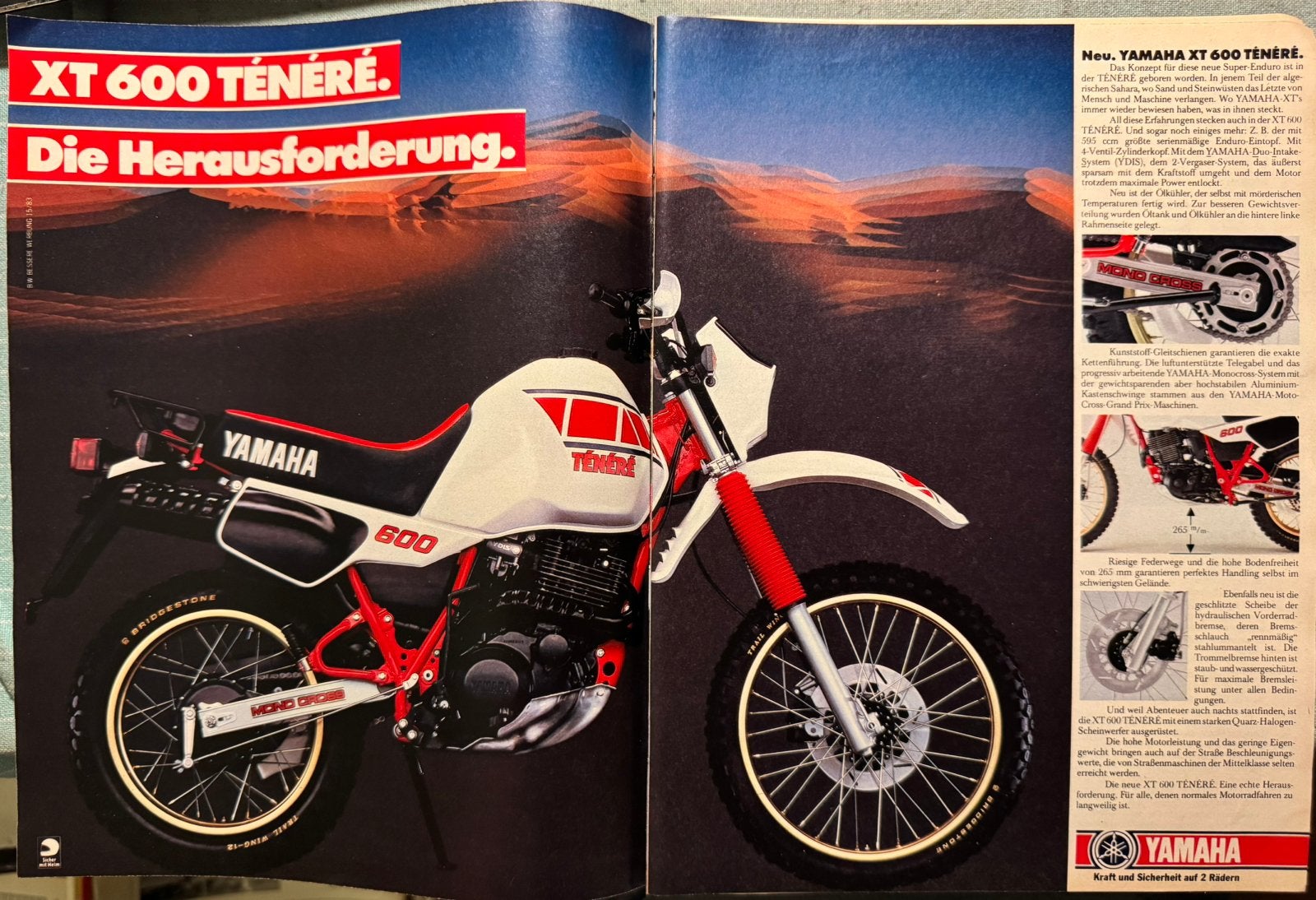 Advertentie 1983 Yamaha XT600 Ténéré, Verzenden, Zo goed als nieuw, Motoren